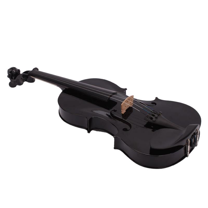 New 4 4 Black Acoustic Violin with Case, Bow, and Rosin for Adult Learners