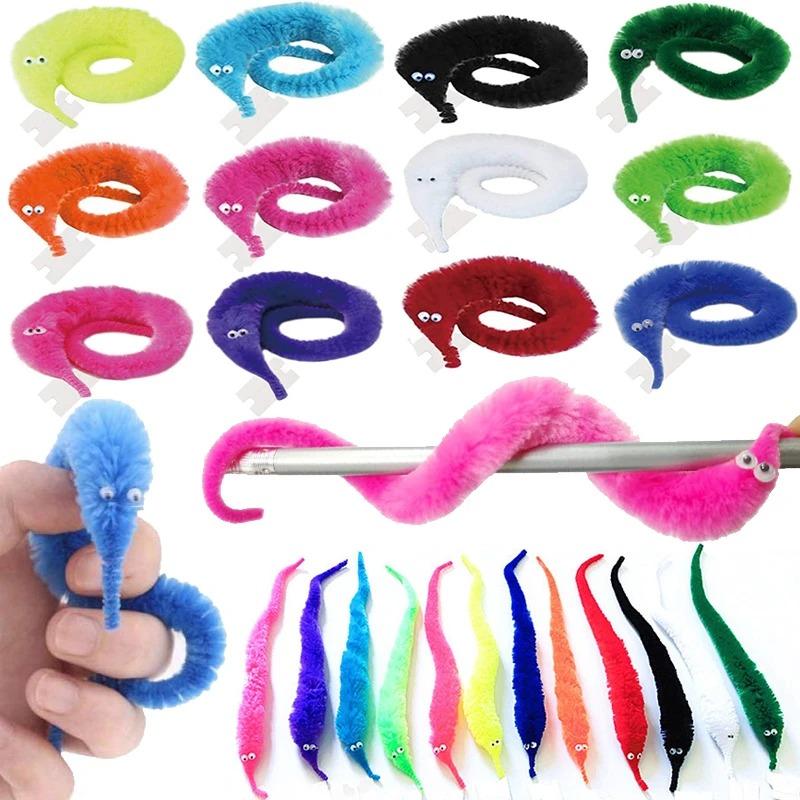 Children's fun worm magic props beginners party trick toys with invisible thread