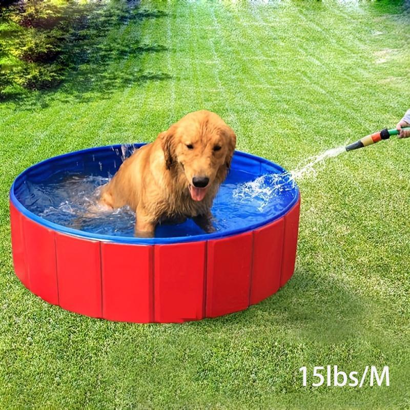 Foldable Pet Bathing Pool, Foldable Playing Bath Pool for Pets, Leakproof Bathing Tub for Indoor & Outdoor Backyard, Dog Toys, Water Toys