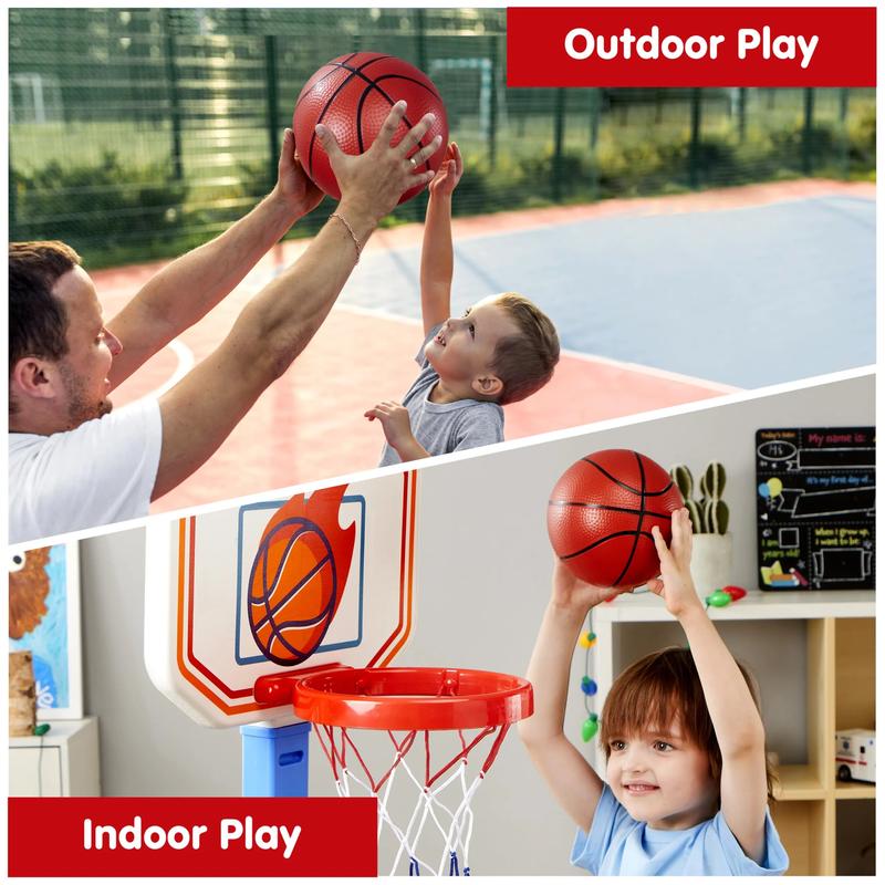 Christmas 2024 Gifts Basketball Arcade Game Set, Adjustable Basketball Goal with 4 Balls for Kids Toddler Indoor Outdoor Play, Carnival Games, Christmas New Year Birthday Gift-Air Pump Included