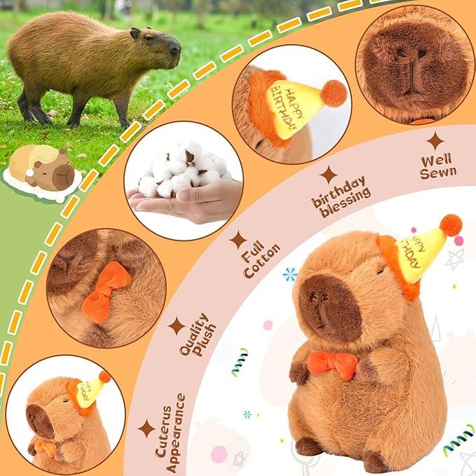 Cute Capybara Plush  Capybara Stuffed Animal Soft Capybara Plushies Toy Capybara Doll Pillow Birthday for Kids With Bag