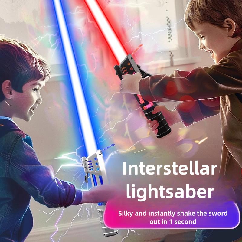 7 Color Retractable Light up Saber for Kids,Light Up Saber with Sound,Boys Sword Toy,Galaxy War Fighters for Xmas Present A