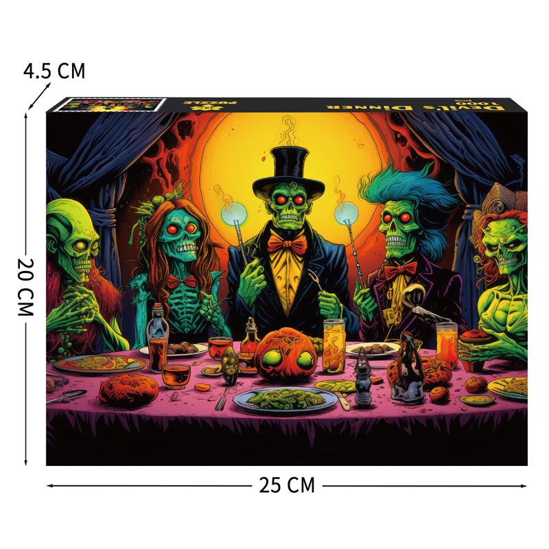 HUADADA 1000 Pieces Puzzle for Adults, Devil's Dinner, Perfect for Home Decoration, Holiday Gifts, Family Games, Grandparents Brainstorming