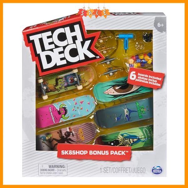 TECH DECK, Toy Machine Sk8shop Fingerboard Bonus Pack, Collectible and Customizable Mini Skateboards, Kids Toys for Ages 6 and up