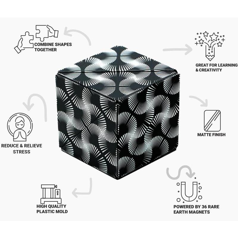 SHASHIBO Magic Fidget Cube Toy Shape Shifting Box Award-Winning, Patented Fidget Cube w  36 Rare Earth Magnets  Transforms Into Over 70 Shapes