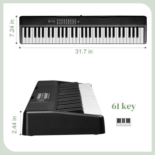 Ktaxon 61 Key Folding Keyboard Piano, Foldable Electronic Keyboard Piano Portable Electric Piano with 200 Rhythms, 200 Tones and 80 Demos for Beginners