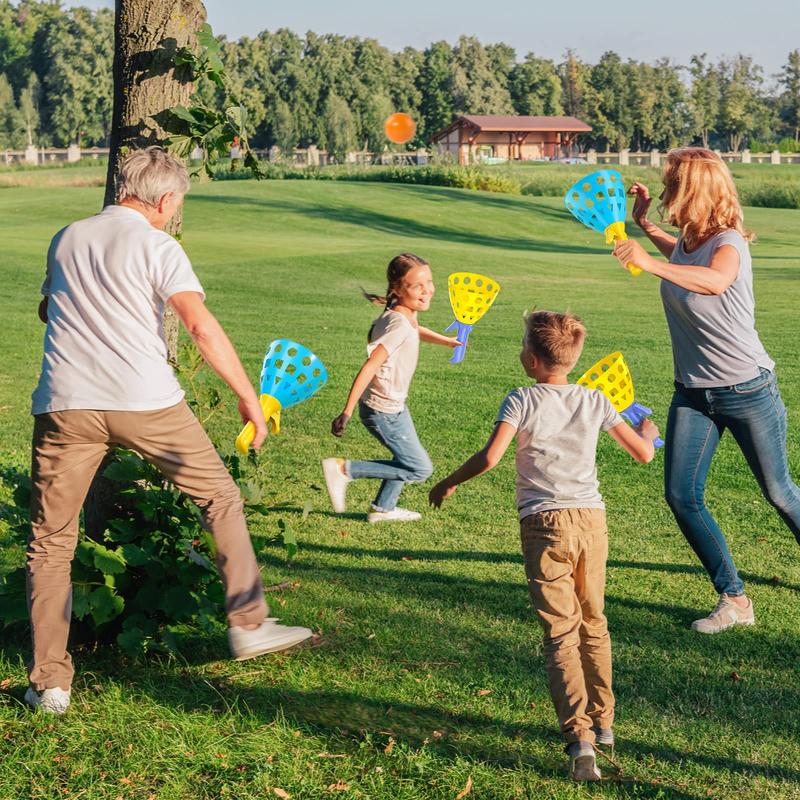 Pop Pass Catch Ball Game with 4 Catch Toys Baskets and 20 Balls, Beach Toys Backyard Outdoor Indoor Game   Adults Family Christmas Easter Gifts