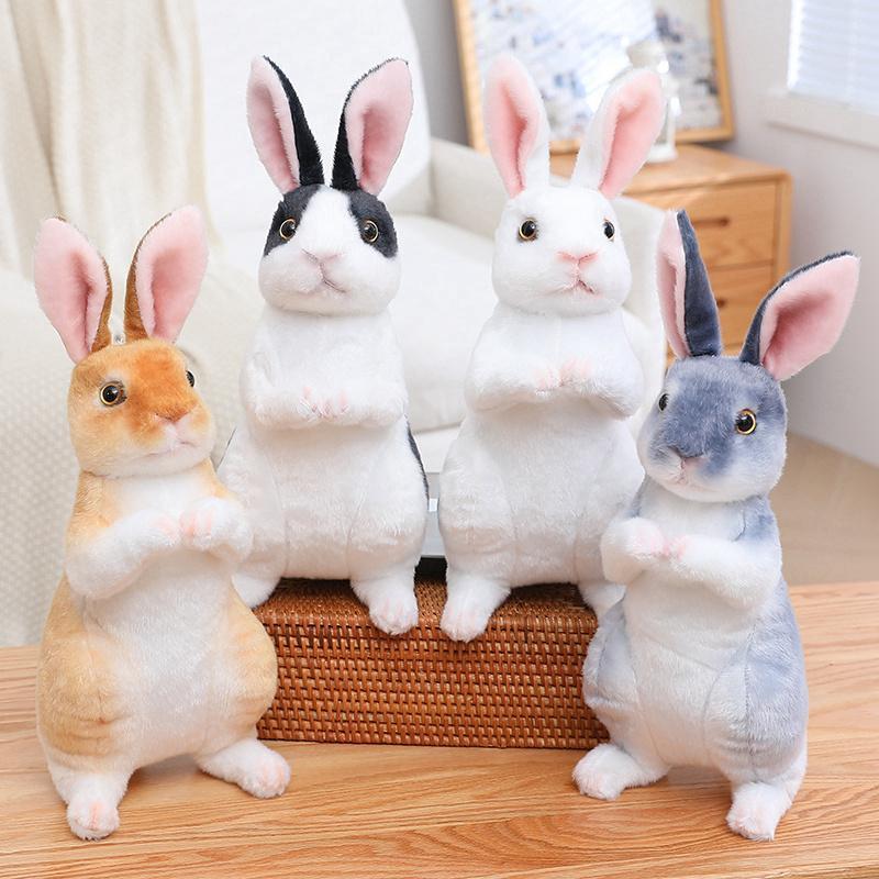 16cm 6.29in Rabbit Plush Toys, 1 Count Simulation Rabbit Toys Cute Rabbit Plushies Cartoon Rabbit Pillow for Bedroom Easter ChristmasThanksgiving Gift