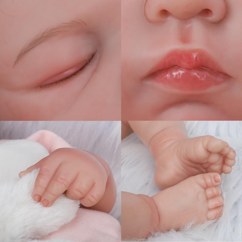 Wooroy Realistic Baby Doll - Birthday Gift, Girl Gift, Kids Gift, Reborn Baby Dolls Sleeping Girl - 19 Inches Cloth Body Realistic Newborn Baby Doll That Look Real for Kids Age 3+, Christmas Gift, Big Sister Gift