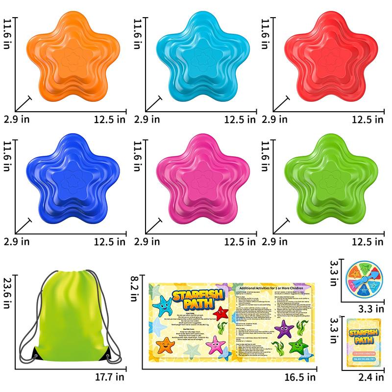 Stepping Stones , 6 PCS STARFISH Balance Coordination Toys, Exercise Indoor and Outdoor Boy Toy , Obstacle Course Jumping Stone