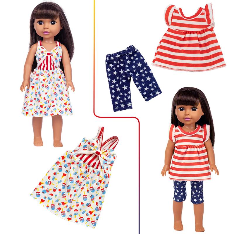 10 Sets Fashion 14.5 Inch Girl Doll Clothes and Party Dress for 14 - 14.5 Inch Doll Clothes Outfits and Accessories（No doll)