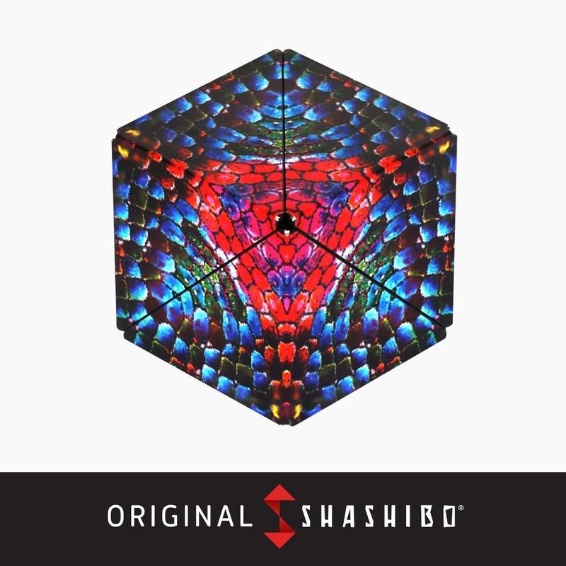 SHASHIBO Magic Fidget Transforming 3D geometric Puzzle Cube Shape Shifting Box - Award-Winning, Patented Fidget Cube w  36 Rare Earth Magnets - Transforms Into Over 70 Shapes, Download Fun in Motion Toys Mobile App (Artist Series - Fire Goddess)