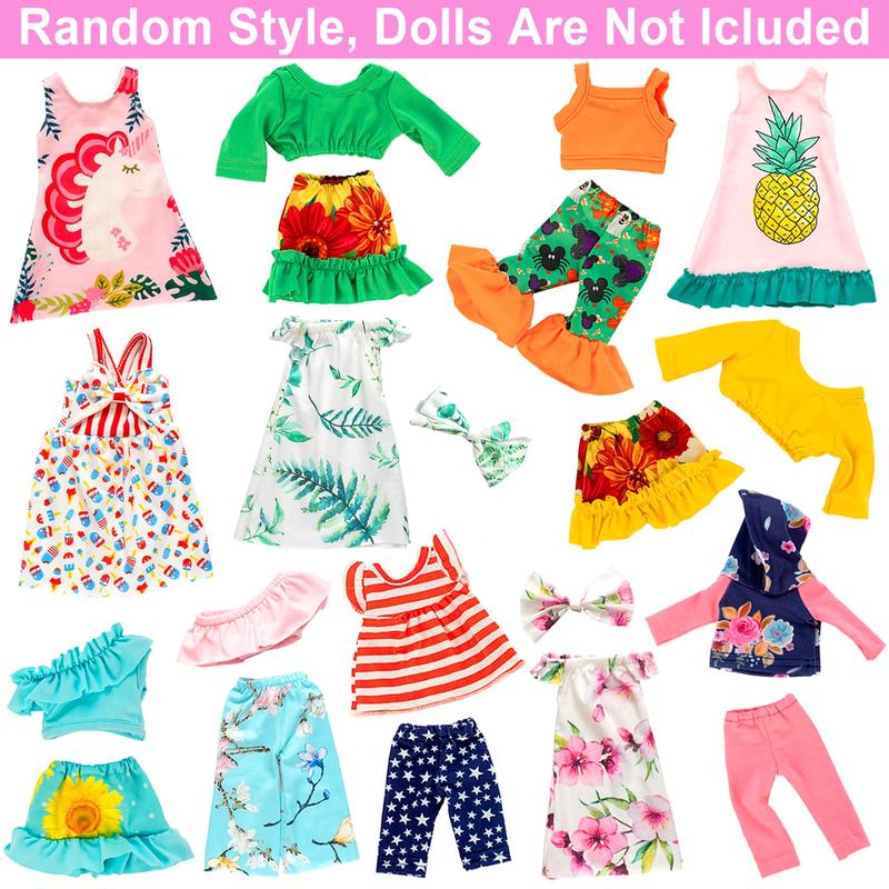 10 Sets Fashion 14.5 Inch Girl Doll Clothes and Party Dress for 14 - 14.5 Inch Doll Clothes Outfits and Accessories（No doll)