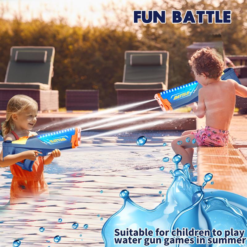 Electric Water Shooter, Water Blaster Swimming Pool Toys for Adults Kids Automatic Blaster with Light 32 FT Long Range Rechargeable Waterproof