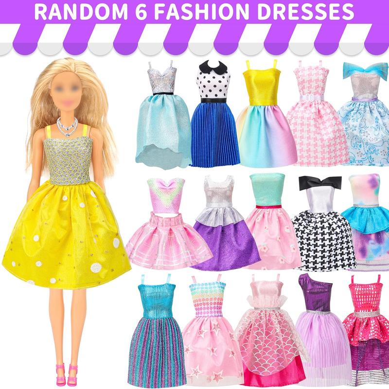 Christmas gift 70 Pcs Doll Clothes and Accessories Set - Includes Wedding Gowns, Evening Dresses, Fashion Outfits, Swimsuits, Shoes, Hangers & More