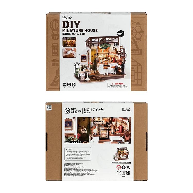 Rolife Flavory Café Miniature Dollhouse Kit with LED Lights - DIY Crafts for Adults, Birthday Gifts and Hobbies