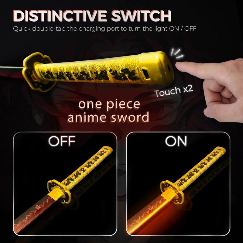 2.0 Upgraded Light Up Demon Slayer Yoriichi Tsugikuni Sword - 40 inches Plastic Anime cosplay prop