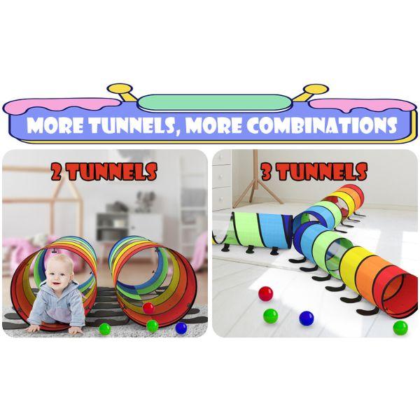 Kids Play Tunnel Toy for Toddlers & Pets - Multicolor Pop-Up Crawl Tunnel for Indoor & Outdoor Fun - Backyard Playset Gifts for Boys & Girls