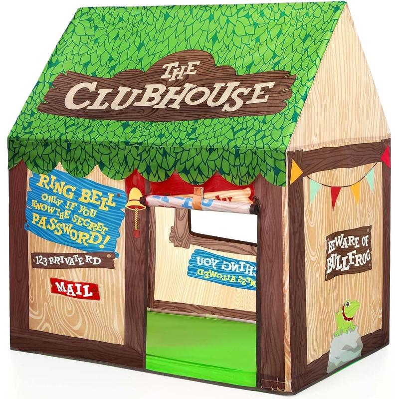 Kids Play Tent Indoor Clubhouse Tent for Kids with Roll-up Door and Windows for Outdoor Games - Boys Tent Playhouse Toys Tent for Birthday Gifts