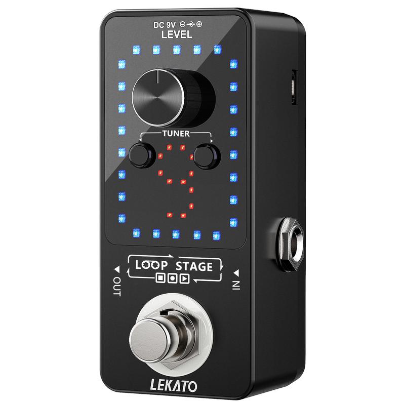 LEKATO 9 Loops 40 Minutes Record Time Looper Guitar Pedal,  Unlimited Overdubs, Electric Guitar Bass Guitar Loop Pedal Loop Station Tuner Pedal, W  USB Cable, Music Lover Music Playing Beginner Boy Girl Friend Gift