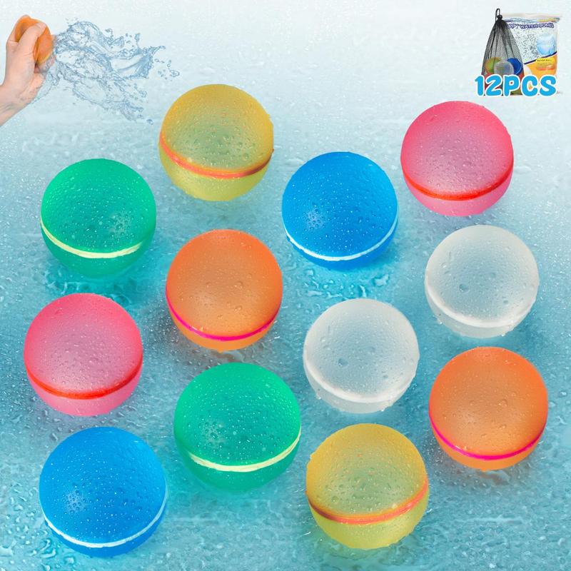 Reusable Round Silicone Water Balloon, Summer Gifts, Quick Filling Magnetic Water Bomb Balloon for Party Swimming Pool, Outdoor Water Game Toys for Teens & Adults, Summer Toys,  Kids Toys,  Toys for Kids  Beach Toys