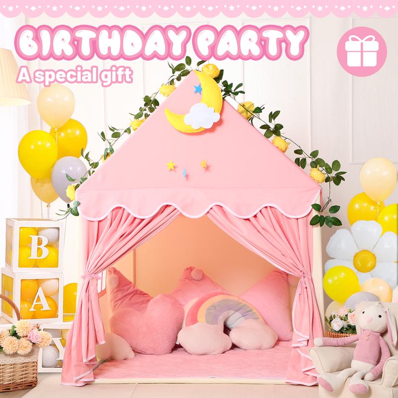 Sumbababy Princess House Tent for Girl, Fairy Princess Castle Playhouse, Perfect Gift Indoor Outdoor Toy Fun Game with Star Light Large forkids