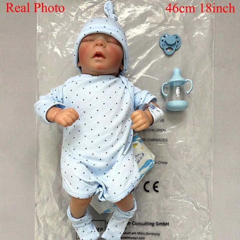 Realistic Reborn Doll, Cute Newborn Doll with 3D-painting Skin and Visible Veins & Accessories, Birthday Gift for Child, Christmas Stocking Filler