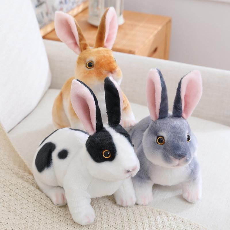 16cm 6.29in Rabbit Plush Toys, 1 Count Simulation Rabbit Toys Cute Rabbit Plushies Cartoon Rabbit Pillow for Bedroom Easter ChristmasThanksgiving Gift