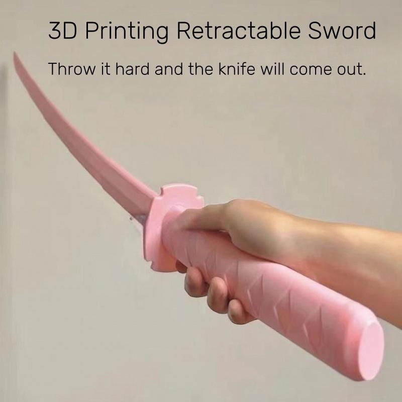 3D Printed Retractable Sword, 2 Counts Cosplay Sword, Party Role Props, Theater Props, Party Accessories, Cosplay Accessories