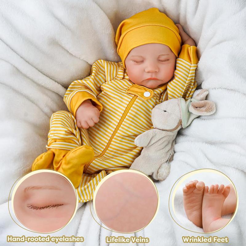 BABESIDE Lifelike Reborn Baby Dolls - 20-Inch Realistic Newborn Baby Dolls Full Vinyl Body Anatomically Correct Real Life Baby Dolls Sleeping Poseable Baby with Gift Box for Kids Age 3+