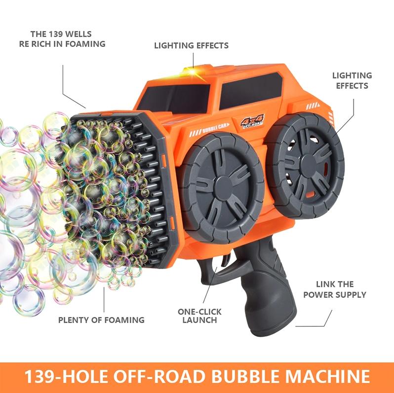 Kids Bubble Gun, off-road vehicle bubble machine, bubble solution, bubble machine for outdoor activities suitable for Age 3+ year old boys girls Children Outdoor Birthday Party