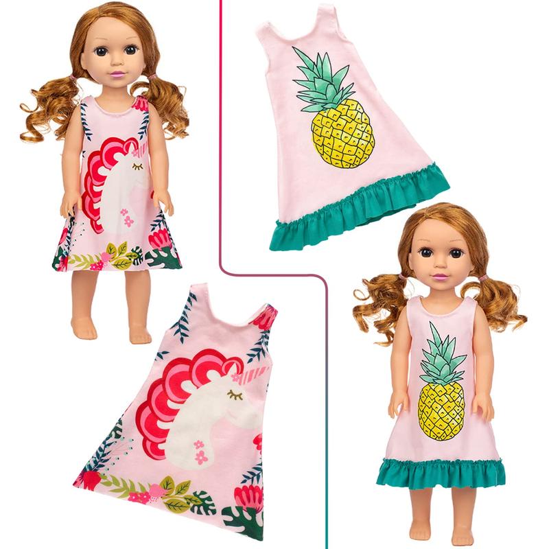 10 Sets Fashion 14.5 Inch Girl Doll Clothes and Party Dress for 14 - 14.5 Inch Doll Clothes Outfits and Accessories（No doll)