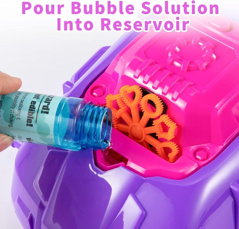 Pink Bubble Lawn Mower Bubble Machine Outdoor Outside Toys Suitable as Christmas gifts, birthday gifts