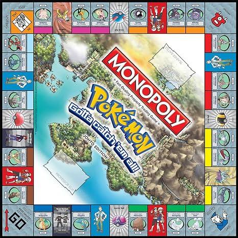 Monopoly Game: Pokémon Johto Edition - For Friends and Family! Strategy Game for Kids & Adults, Ages 8+, 2-5 Players, 30-60 Minute Playtime