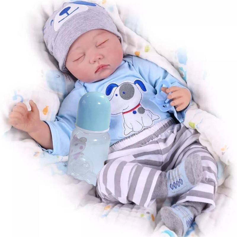 Reborn Doll, Realistic Reborn Doll with Milk Bottle and Diapers, Cute Doll, Life-like Doll, Birthday Gifts, Fidget Toys, Toy for Adults