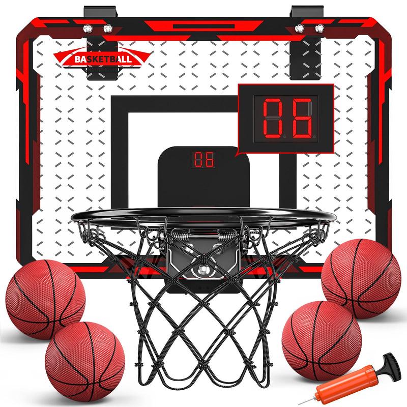 Kids Basketball Toys, 1 Set Indoor Basketball Hoop Toy with Digital Score Display, Wall-mounted Basketball Toy, Kids Toys, Basketball Toys for Teens