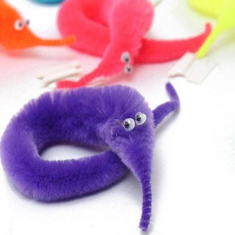 Children's fun worm magic props beginners party trick toys with invisible thread