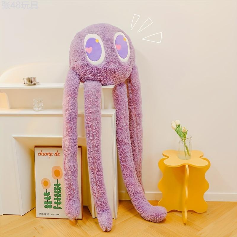 35.4-inch cute long-legged octopus doll pillow, stuffed animal comfort doll, plush toy cartoon decoration, birthday gift & holiday gift