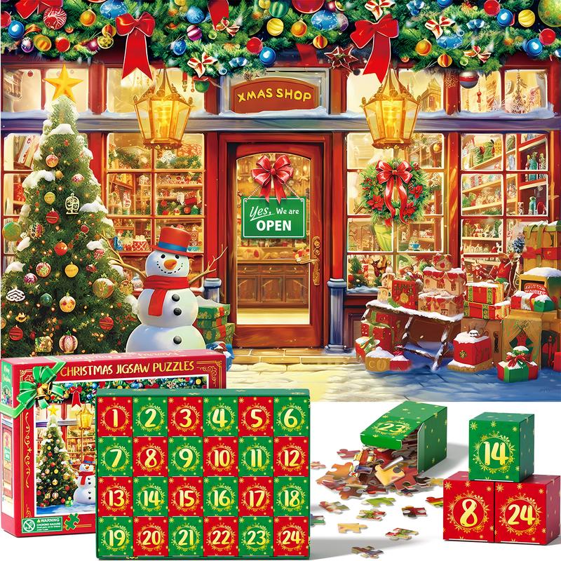 Puzzle Advent Calendar 2024, 1000 Piece Puzzle for Adults Christmas Advent Calendar, 24 Days Christmas Countdown Jigsaw Puzzles Holiday Family Game Gifts