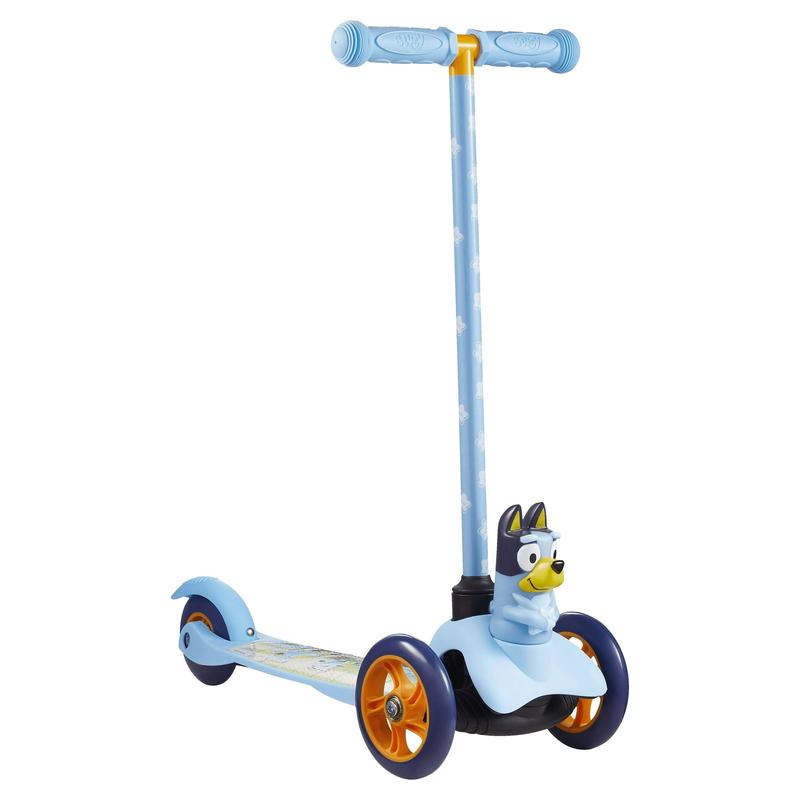 Free Ship - Bluey Ride-N-Glide Buddies 3D Toddler Scooter - 3-Wheel Scooter for Kids Ages 3+