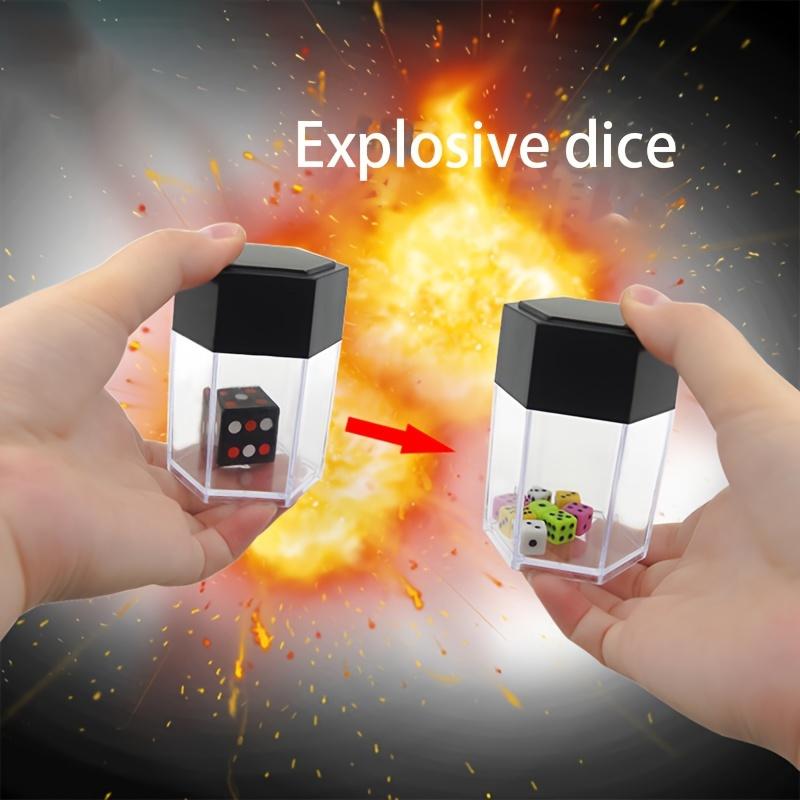 Magic Trick Exploding Dice Set - Large to Mini Dice Transformation, Magician Props Kit with Replaceable Ring Holder, Magic Show Equipment for Adults and Teens (14+)