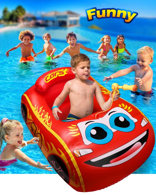 Pool Lounge Float, Inflatable Toddler Foldable Mini Pool Toy for Boys, Outdoor Ride-on Airplane Swimming Pool Toy