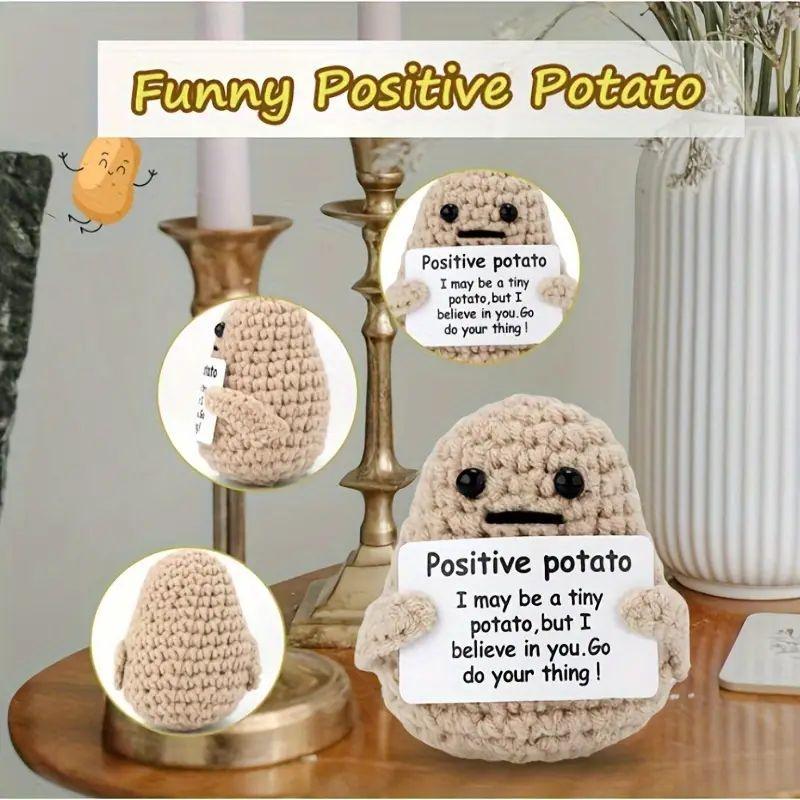 2 Pcs Adorable Positive Pickle potato for Comfort & Stress Relief - Ideal for Home, Office & Travel, Emotional Support Plush ，