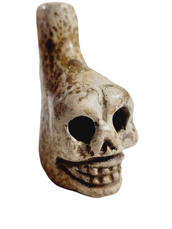 Mini Aztec Clay War Whistle, Skull Aztec Whistle