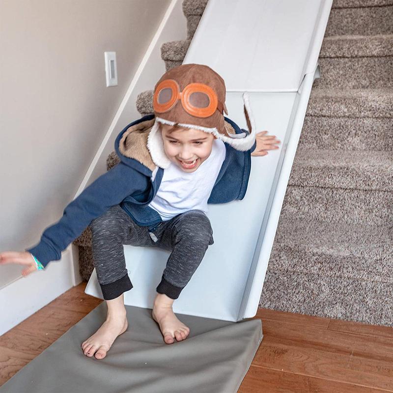 Stairslide Original Stair Mounted Kids Indoor Slide for 9 to 12 Stairs, Indoor Playground Slide