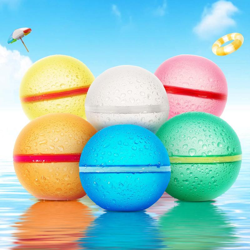 Reusable Round Silicone Water Balloon, Summer Gifts, Quick Filling Magnetic Water Bomb Balloon for Party Swimming Pool, Outdoor Water Game Toys for Teens & Adults, Summer Toys,  Kids Toys,  Toys for Kids  Beach Toys