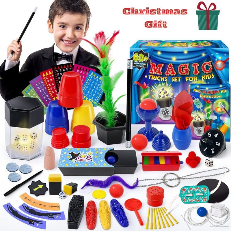 Magic Kit for Kids – 60+ Easy Magic Tricks with Props & Step-by-Step Instructions, Perfect Gift for Christmas