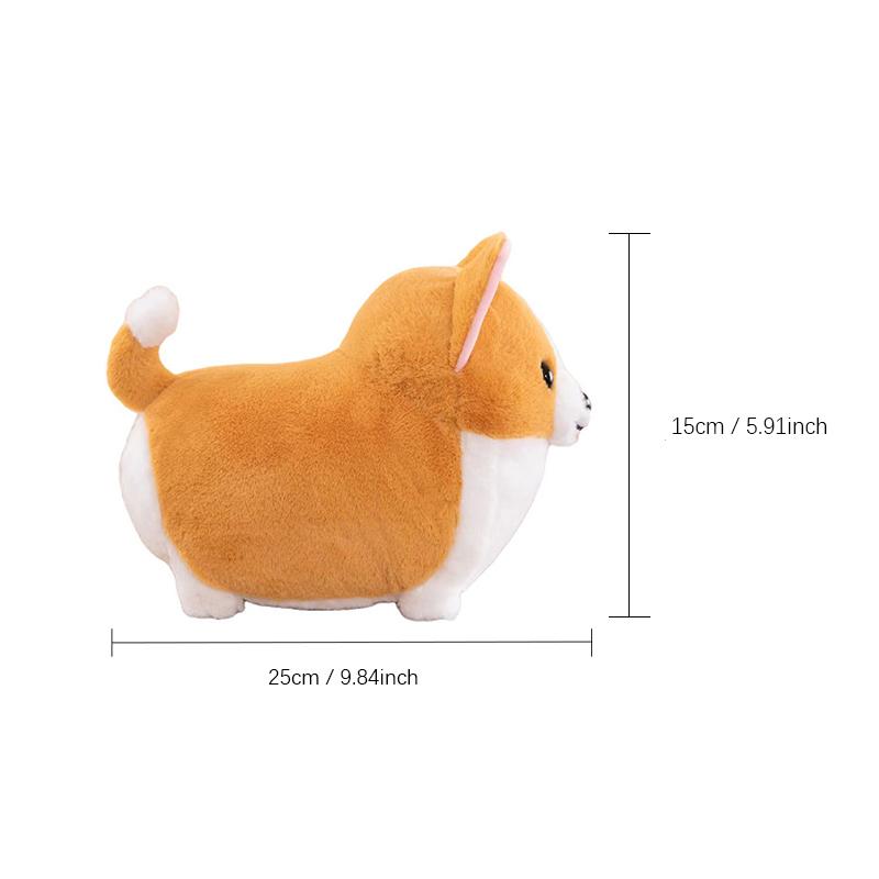 9.84-inch cute simulation corgi doll stuffed animal plush toy cartoon decoration birthday gift & holiday gift