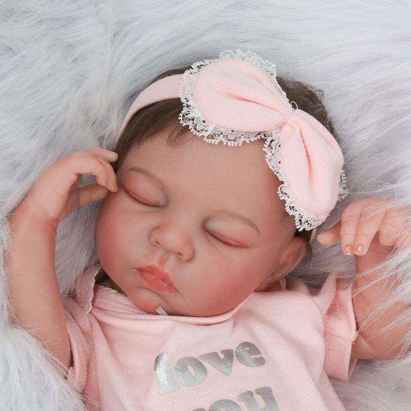 Wooroy Realistic Baby Doll - Birthday Gift, Girl Gift, Kids Gift, Reborn Baby Dolls Sleeping Girl - 19 Inches Cloth Body Realistic Newborn Baby Doll That Look Real for Kids Age 3+, Christmas Gift, Big Sister Gift