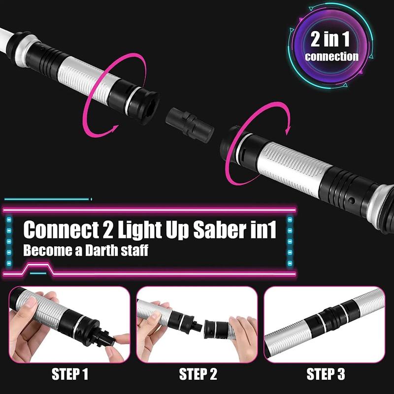 LED Light Up Saber with Sound - Retractable 7 Colors Light Saber Sword for Kids lightsaber tricks